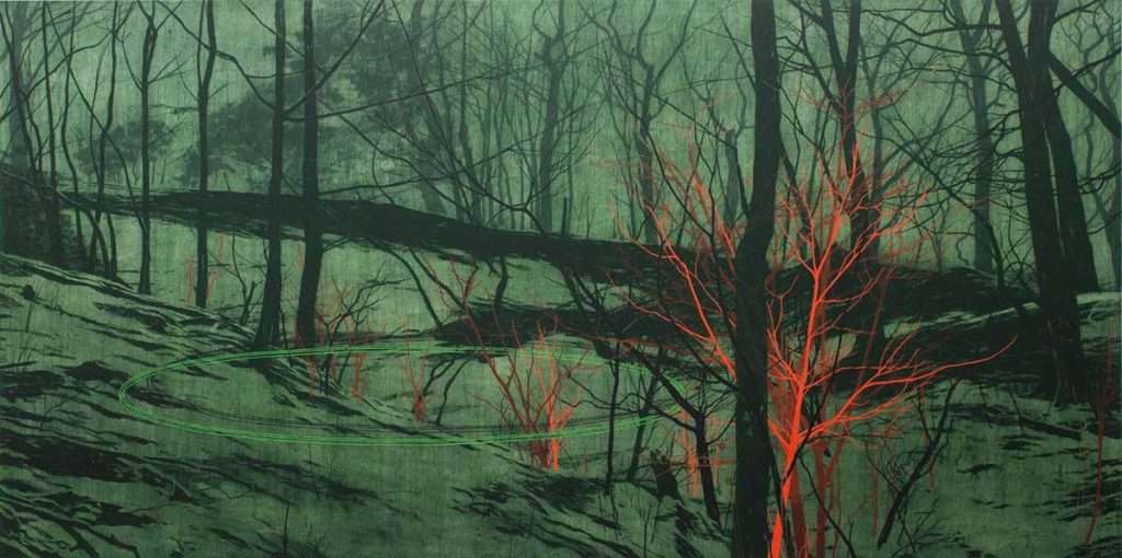 Andrew Mackenzie, 'Quarry 5 (green)', oil on panel