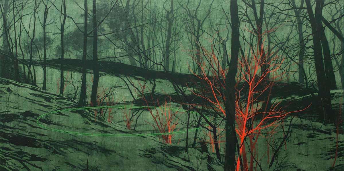 Andrew Mackenzie, 'Quarry 5 (green)', oil on panel