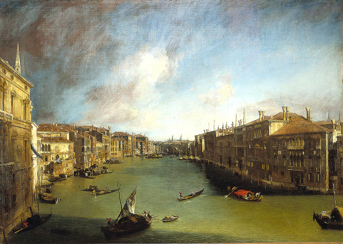 Canaletto, The Grand Canal from Ca’ Balbi towards Rialto, 1720-23, (Ca’ Rezzonico)