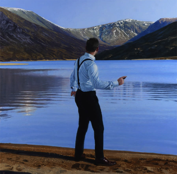 Iain Faulkner - Throwing Stones, Loch Callater, Oil on Canvas