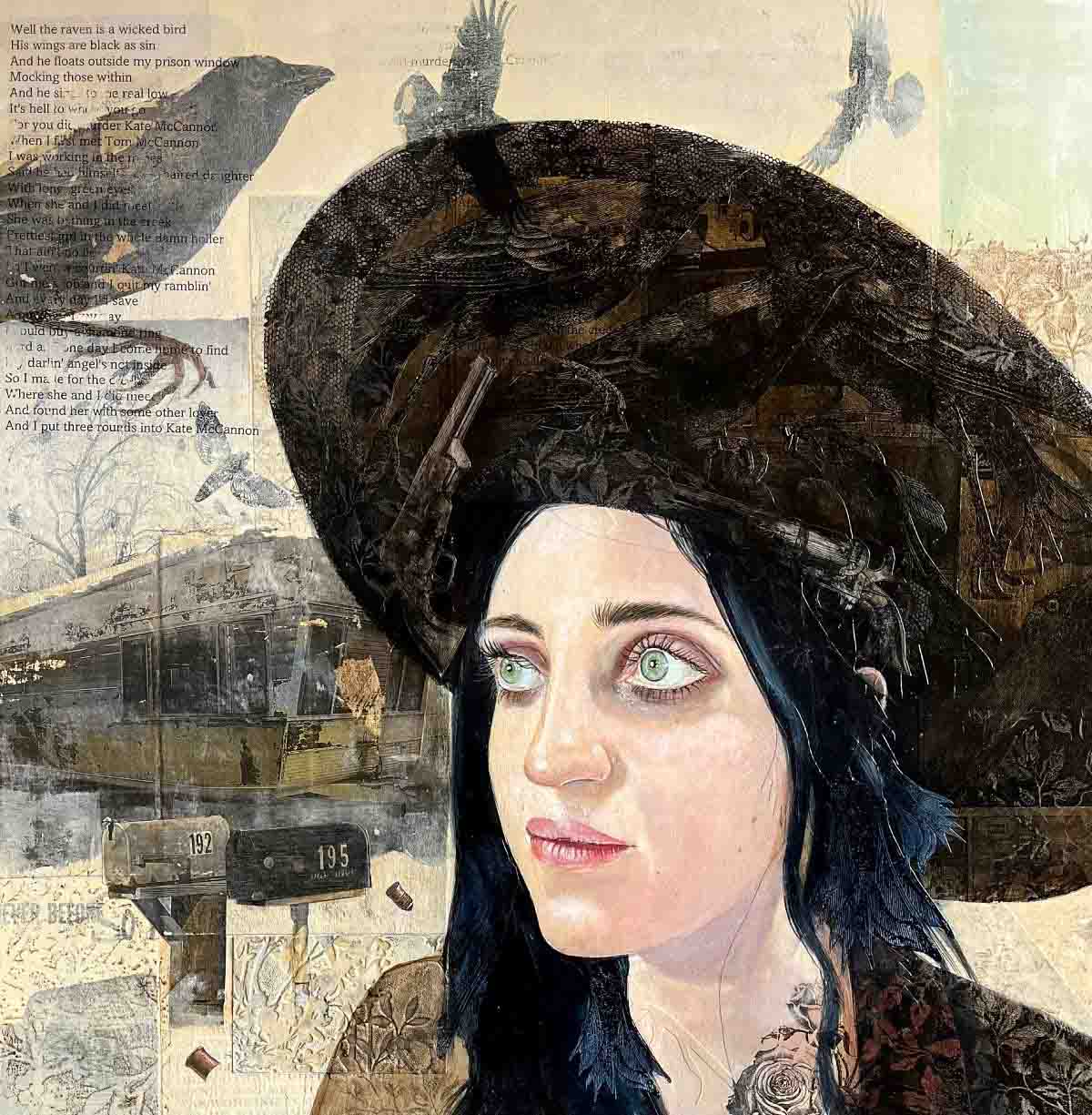 Ian Ritchie, 'The Ballad of Kate McCannon', acrylic, collage, wallpaper, image transfer