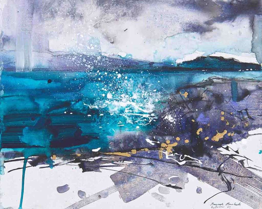 'Isle of Luing', mixed media on canvas board