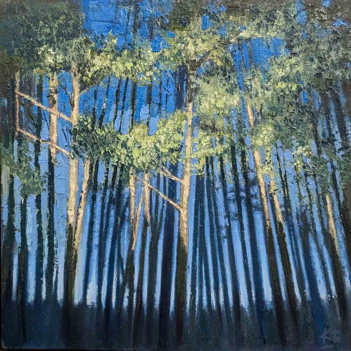 Kerr Rodgie, 'Scots Pine Illuminated', oil on canvas