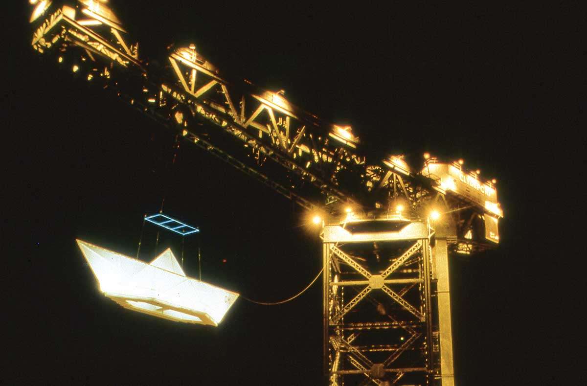 George Wyllie, Paper Boat on Crane