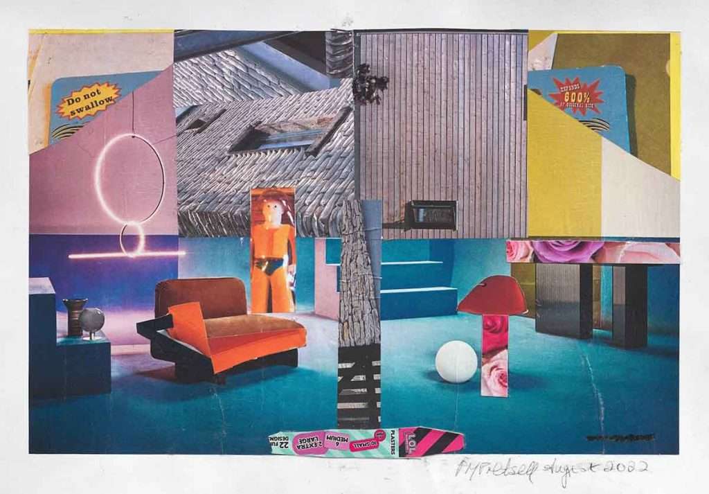 Philomena Prestell, 'Your Place or Mine 2', collage found images, acrylics sumi ink