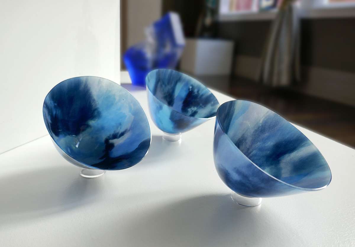 Una Galbraith, 'Reflections', fused glass, slumped and cold worked